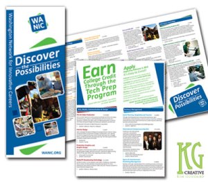 WANIC Discover The Possibilities Brochure. Featuring WANIC's branded blue and green colors as well as photos from its various programs.